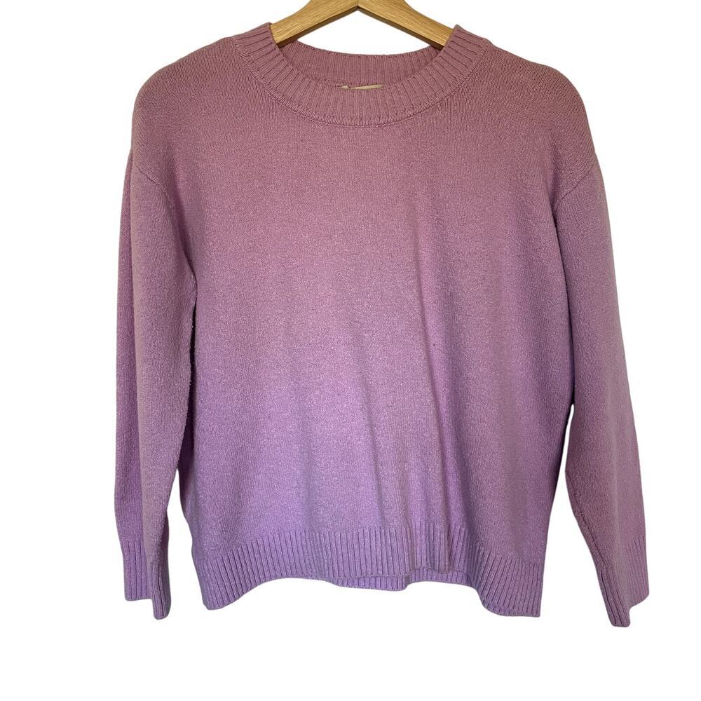 LOFT ann taylor pink knit crewneck‎ sweater thick warm women's size large
